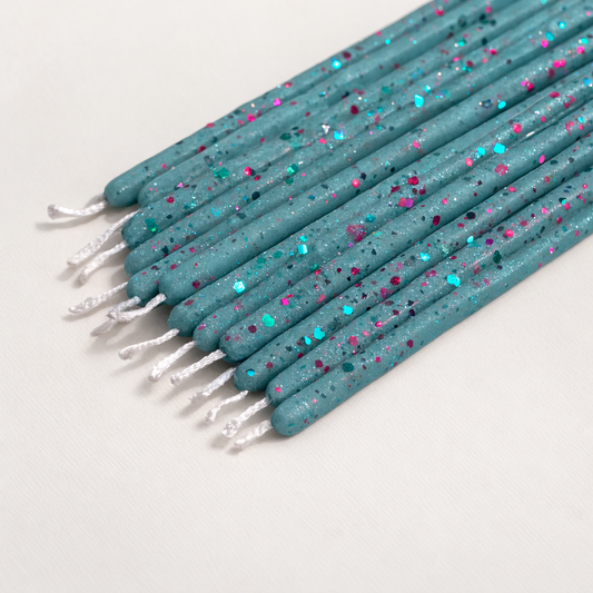 Coffret Océan – Bougies fines pailletées de luxe, fabrication artisanale française